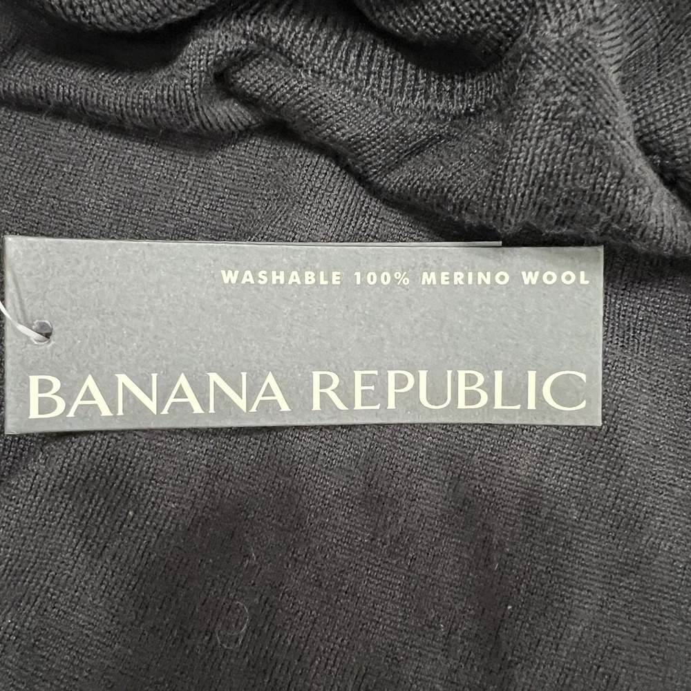 NEW! Banana Republic 100% Merino Wool Turtleneck Sweater Black Women's Large - Picture 8 of 11